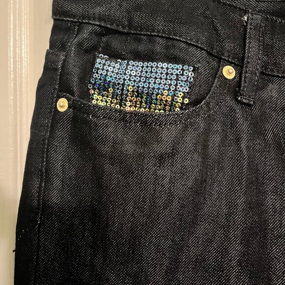 NWT Womens Express jeans stella boot Cut Regular Fit Size 6 Sequins - Picture 3 of 11